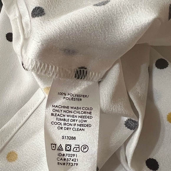 Ann Taylor White Colorful Multicolor Polka Dots Boxy Blouse - Picture 6 of 6